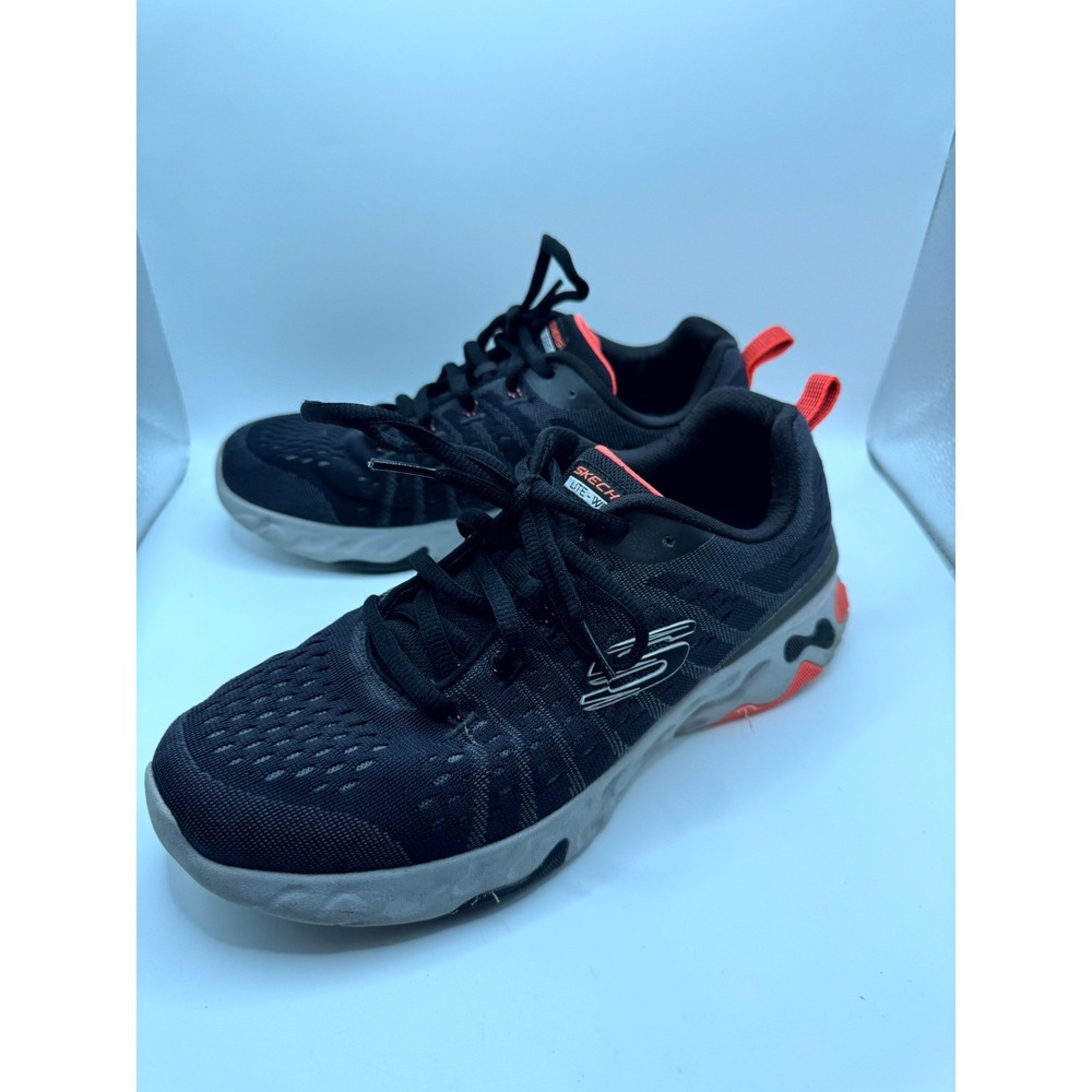Skechers Eclipse 232193-BKRD Mens 7.5 Sneaker Black Red Lace Up Casual Shoes